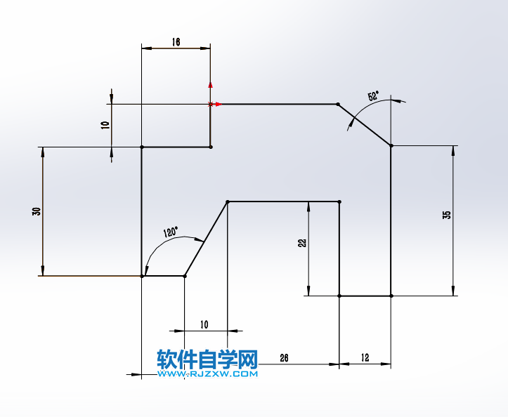 SOLIDWORKS修改角度完成草图绘制