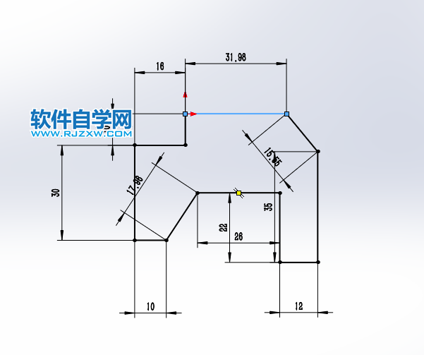 SOLIDWORKS修改角度完成草图绘制