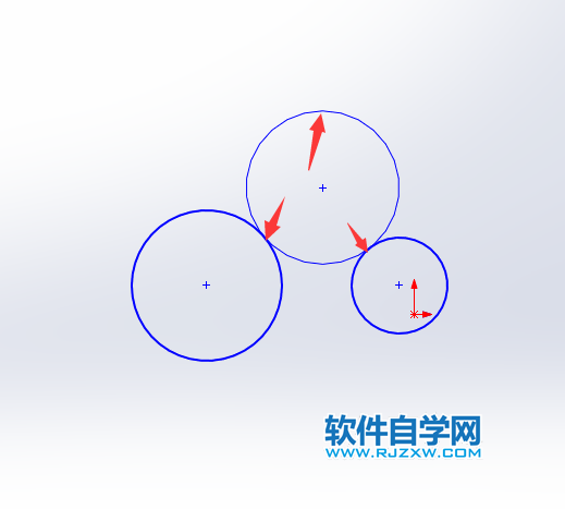 solidworks草图里面的相切圆怎么画