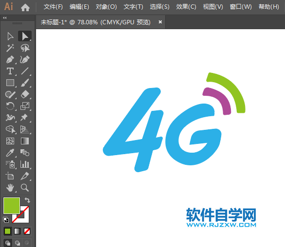 ai怎么设计一个4g信号图标