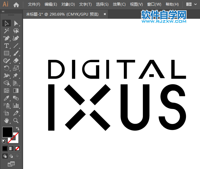 ai怎么绘制佳能DIGITAL IXUS标志