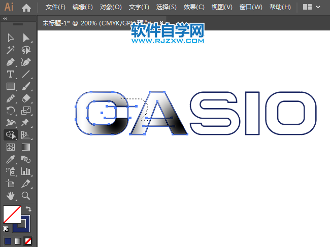 ai怎么设计CASIO标志矢量图