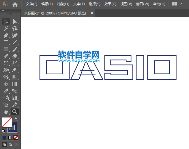 ai怎么设计CASIO标志矢量图