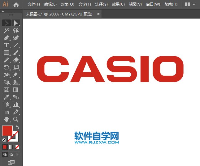 ai怎么设计CASIO标志矢量图