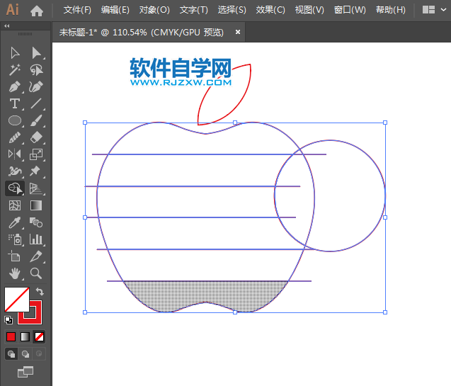 ai怎么画七色苹果图标