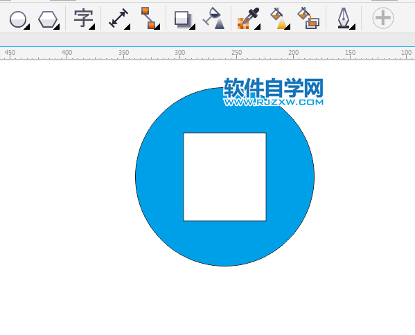 cdr两个图形合并后中间挖空