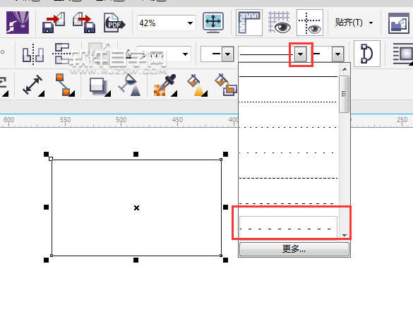 cdr矩形怎么变成虚线