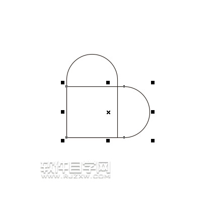 cdr怎么把矩形合并心形