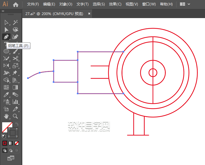 ai怎么画手提切割机效果