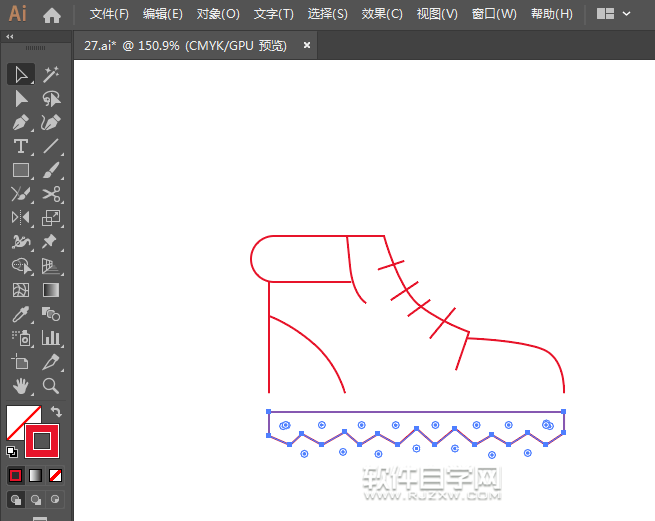 ai怎么画卡通鞋图案