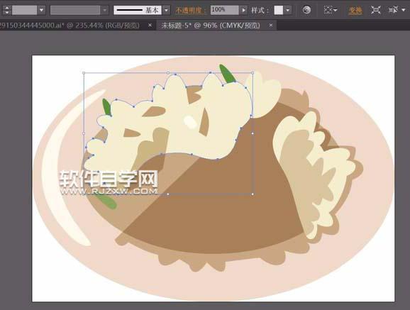 ai怎么画一碗香菇炒菜效果