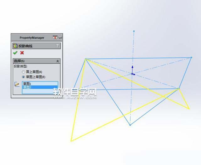 SolidWorks投影曲线与基准面镜像画图