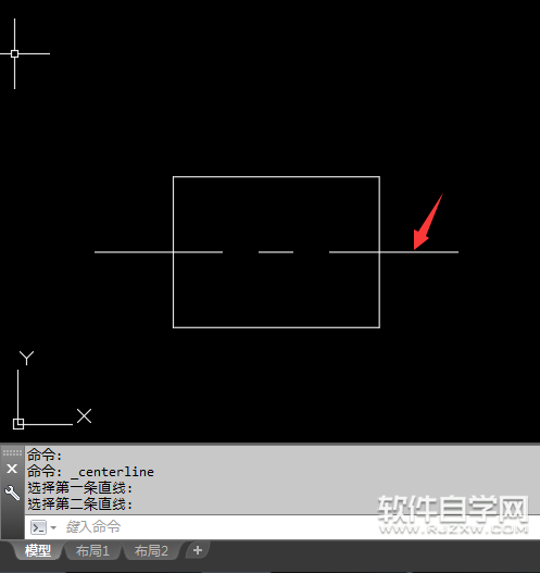 cad矩形中心线怎么画