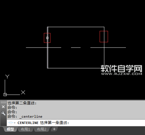 cad矩形中心线怎么画