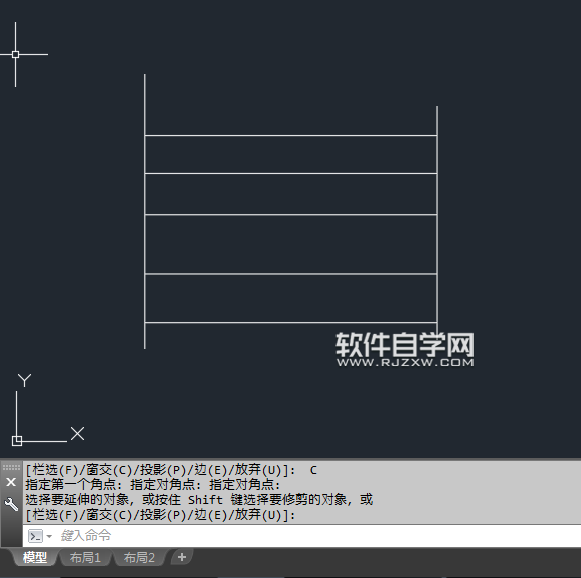 CAD怎么窗选延伸所有对象