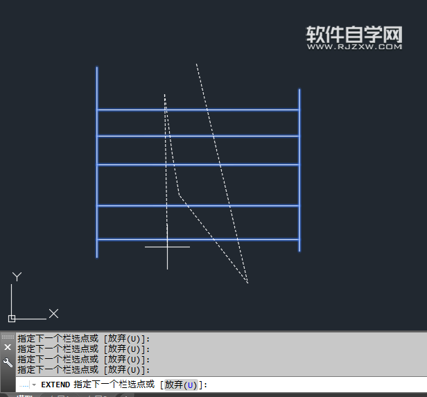 cad怎么栏选延伸多个对象