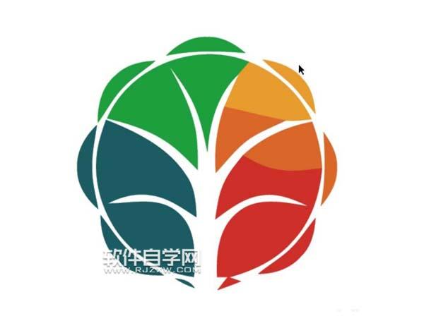 ai怎么画花朵样式的LOGO效果