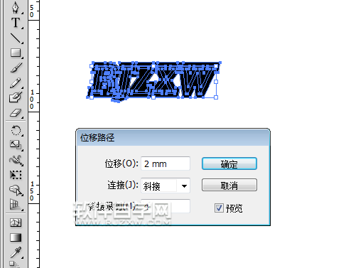 如何在Ai文字外加边框