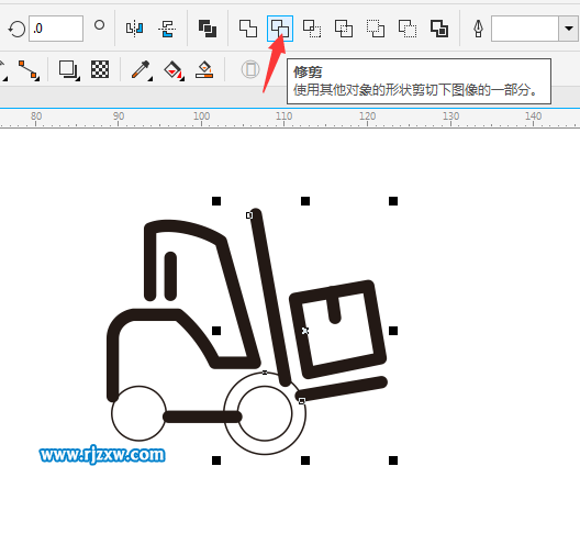 CDR绘制叉车简笔画教程