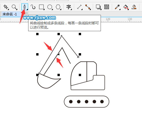 CDR绘制挖土机简笔画教程