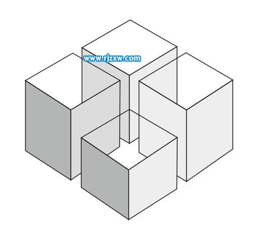 CDR绘制四个立体图的介绍