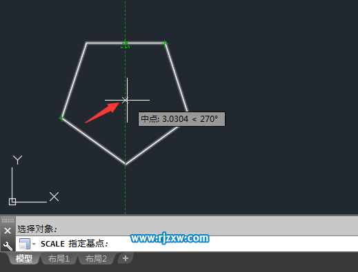 CAD怎么放大多边形