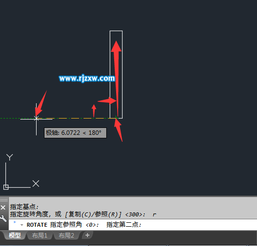 CAD怎么参照旋转对象的方法