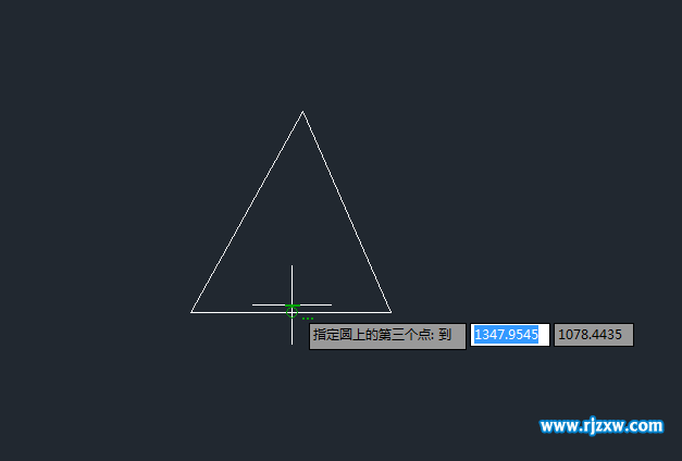 CAD怎么在三角形里画相切圆