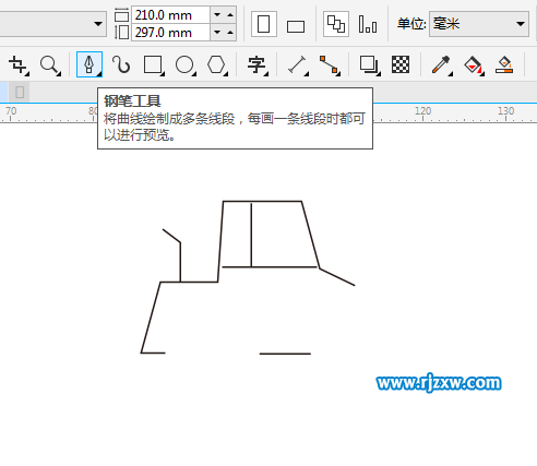 Coreldraw软件绘制压土机简笔画教程