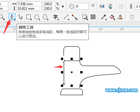 CDRX8绘制水龙头简笔画教程