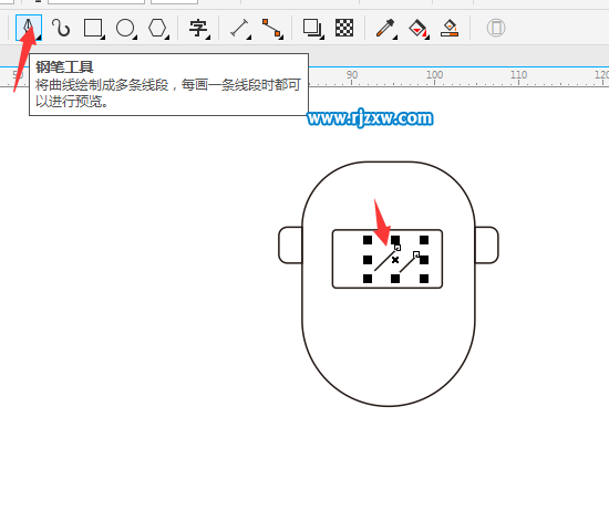 CDRX8绘制电焊面具简笔画教程