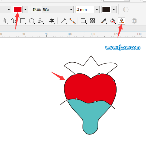 CDR智能填充绘制草莓简笔画教程