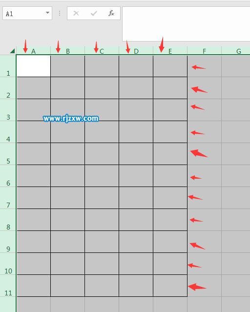 EXCEL2016怎么快速设置所有的行与列一样