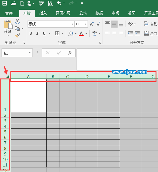 EXCEL2016怎么快速设置所有的行与列一样