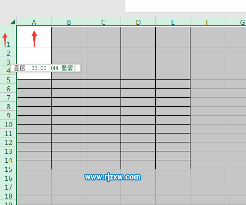 EXCEL2016怎么快速设置所有的行与列一样