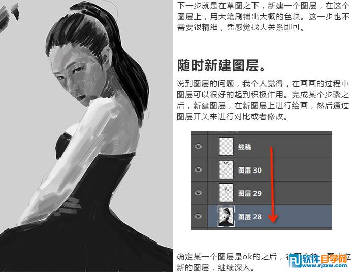 手绘神采飞扬的PS时尚美女