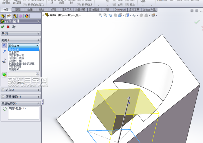 solidworks拉伸切除的介绍