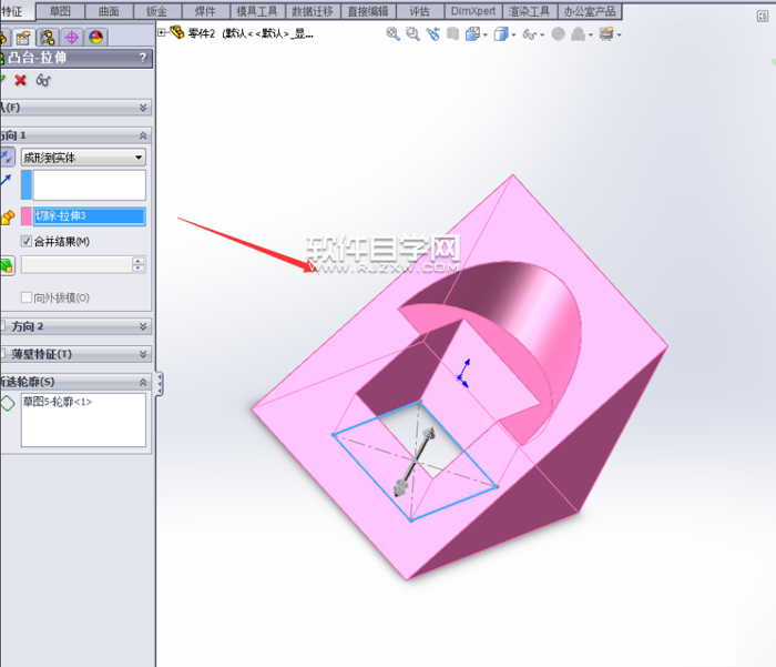 solidworks拉伸切除的介绍