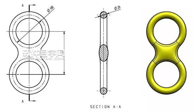 SolidWorks画一个八字的单壳