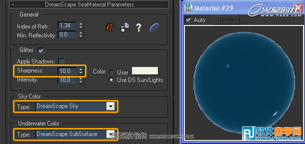 3dmax海水材质设置