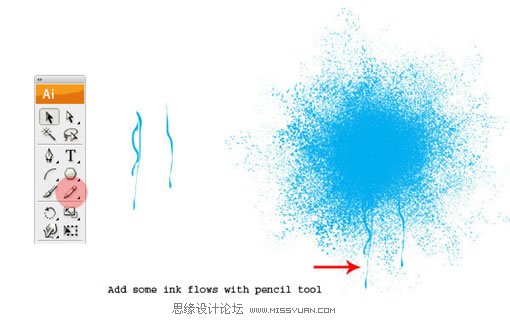 教你用Illustrator制作彩色打印喷溅效果