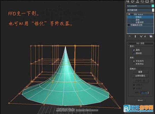 教你用3dsMax制作圆锥形状的尖塔