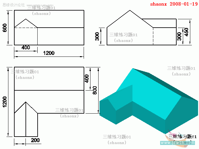 教你怎么用AutoCAD拉伸,倒角,并集工具绘实体