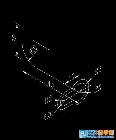 用CAD2004绘制弯曲路径拉伸实体