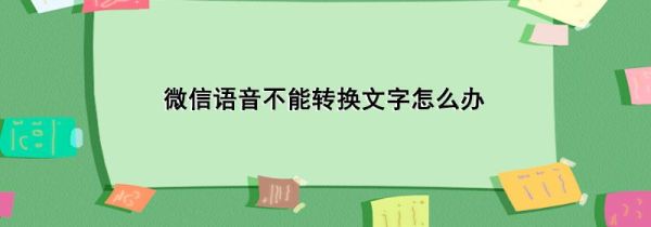 微信语音不能转换文字怎么办