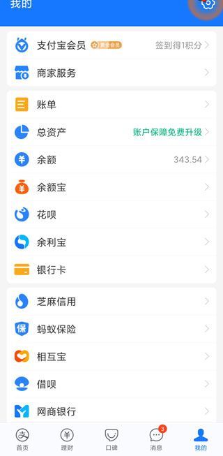 支付宝的设置在哪里可以看到